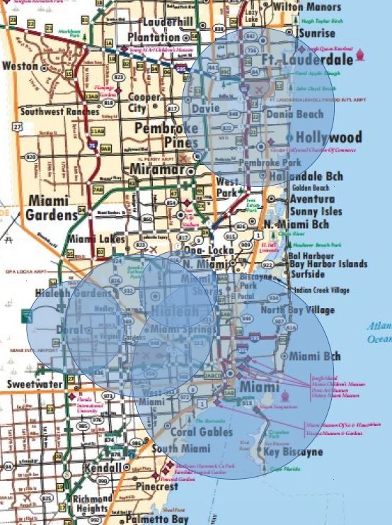 Miami wireless Internet coverage map